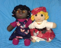 African-American baby doll, Caucasian baby doll